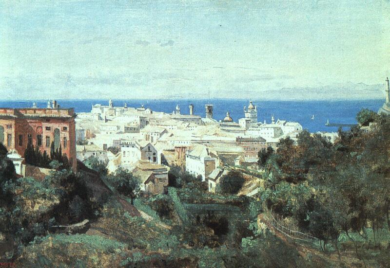  Jean Baptiste Camille  Corot View of Genoa oil painting picture